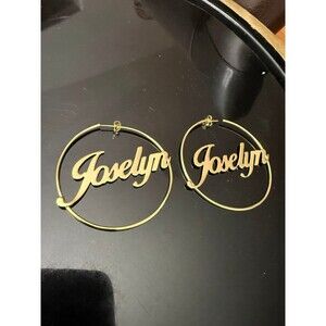 “JOSELYN” Name Earrings Gold Hoop Personalized Statement Jewelry